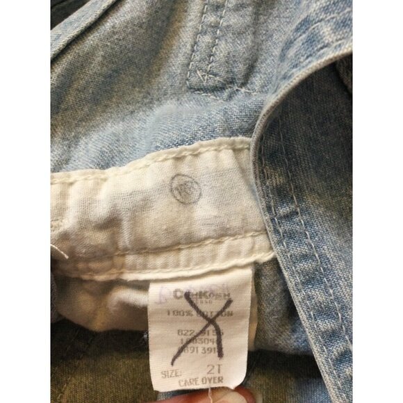 Oshkosh B’gosh Unisex Kids Jeans Denim Overalls Jumper Adjustable Straps Blue 2T - Picture 5 of 9